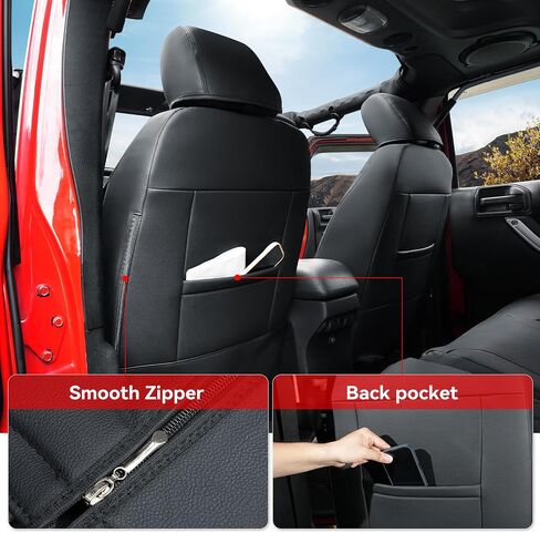 Jeep Seat Covers Wrangler 4 Door Leather Front & Rear Seat Cover Set for Jeep Wrangler 2013-2017 Customized for Jeep 4-Door, Water Proof Sport,Unlimited Sport Rubicon,Unlimited Rubicon Sahara in Saudi Arabia