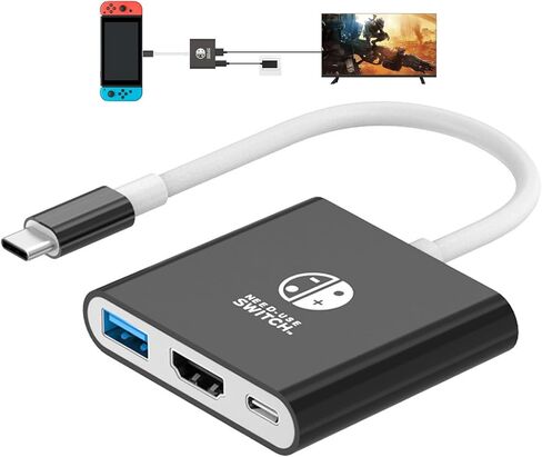 Switch Dock for Nintendo Switch，Portable Switch TV Adapter Support 4K/60HZ Switch TV Dock Mode Compatible Steam Deck/Nintendo Switch OLED, Switch Travel Dock with HDMI2.0 USB3.0 Port USB C in Saudi Arabia