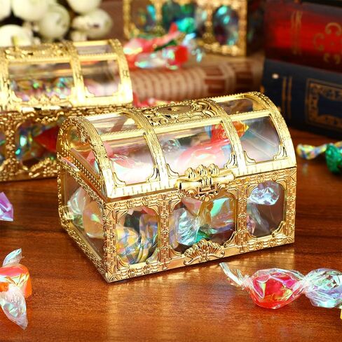 Amosfun 10pcs Mini Treasure Chest Candy Boxes Vintage Keepsake Cases for Wedding Favors Birthday Holiday Party Supplies 1.5 x 2.5 x 1.5 Inch in Saudi Arabia