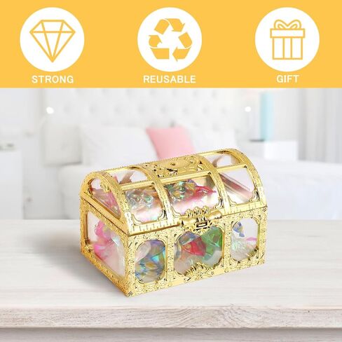 Amosfun 10pcs Mini Treasure Chest Candy Boxes Vintage Keepsake Cases for Wedding Favors Birthday Holiday Party Supplies 1.5 x 2.5 x 1.5 Inch in Saudi Arabia
