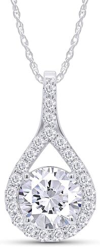 SAVEARTH DIAMONDS 3 Carat Moissanite Pendant Necklace 18K Gold Plated Silver D Color Ideal Cut Lab Created Diamond Necklace for Women in Saudi Arabia