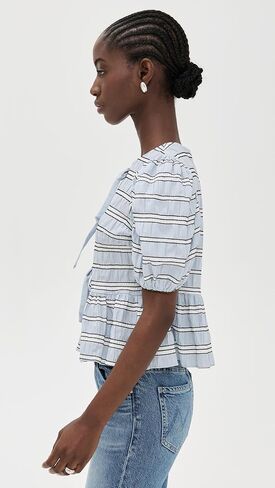 English Factory Women's Bow Detailed Puff Sleeve Top in Saudi Arabia