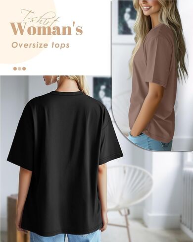 Ficerd 3 Pack Women Women Lightive Sleeve T Shirt Crew Neck Cotton Combow Length Tops Lourd in Kuwait