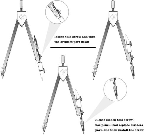 Students Geometry Math Set, Drawing Compass and 6 Inch Transparent Swing arm Protractor 180 Degree Math Protractor in Kuwait