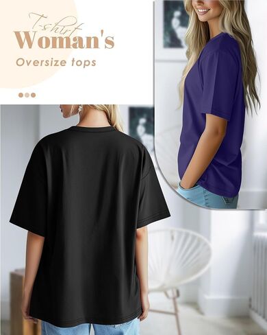 Ficerd 3 Pack Women Women Lightive Sleeve T Shirt Crew Neck Cotton Combow Length Tops Lourd in Kuwait