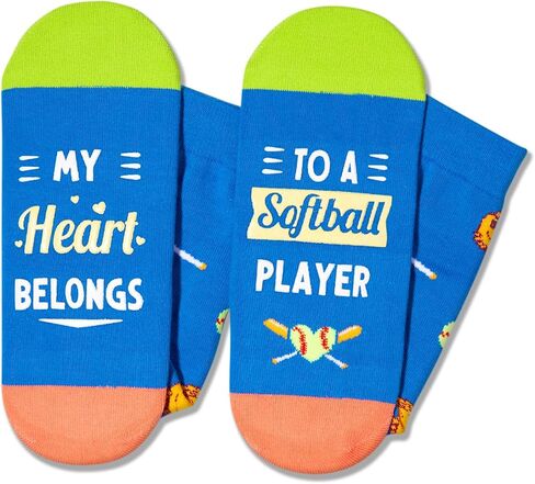 Happypop softball أمي أبي هدايا فريدة من نوعها للكرة اللينة للرجال هدايا مدرب الكرة اللينة ، الجوارب اللعينية مضحكة الجوارب اللينة للنساء الرجال in Saudi Arabia