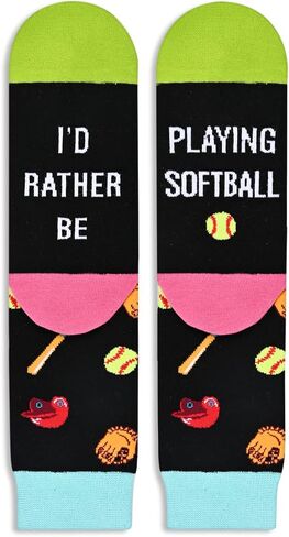 Happypop softball أمي أبي هدايا فريدة من نوعها للكرة اللينة للرجال هدايا مدرب الكرة اللينة ، الجوارب اللعينية مضحكة الجوارب اللينة للنساء الرجال in Saudi Arabia
