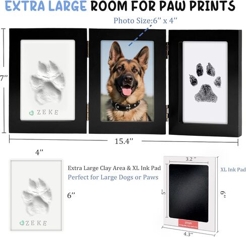 mypawlets ink & clay paw kit kit keftake ، inkless ink pad & soft clay for dog/cats paw prints ، pet paw print kit ، paw print stamp for dogs or cats ، diy difts for pet offic. in Kuwait