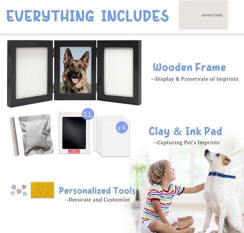 mypawlets ink & clay paw kit kit keftake ، inkless ink pad & soft clay for dog/cats paw prints ، pet paw print kit ، paw print stamp for dogs or cats ، diy difts for pet offic. in Kuwait