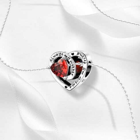Birthstone Charms 925 Sterling Silver Birthstone Charms for Bracelets and Necklace Happy Birthday Charms Birthstone Beads for Women in Kuwait