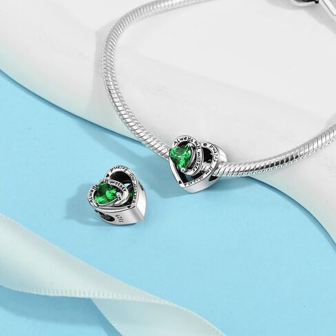 Birthstone Charms 925 Sterling Silver Birthstone Charms for Bracelets and Necklace Happy Birthday Charms Birthstone Beads for Women in Kuwait