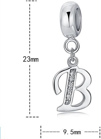 الأبجدية 26 حرفًا من A إلى Z Crown Charm متوافق مع أساور النساء في 925 STERLING SIVAR in Kuwait