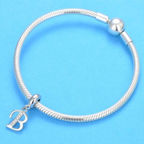 الأبجدية 26 حرفًا من A إلى Z Crown Charm متوافق مع أساور النساء في 925 STERLING SIVAR in Kuwait