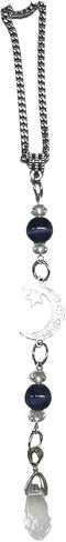 Moon and Star Rear View Mirror Accessories, Amethyst Stone Bead Car Hanging Ornament, Bohemian Suncatcher Pendant, Car Mirror Charm for Window Door Frame Garden Balcony Decoration (Purple) in Saudi Arabia