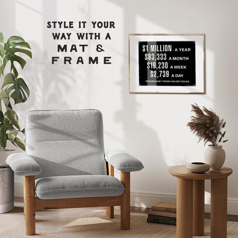 Home Office Motivational Wall Art - Entrepreneur positive Wall Decor - Inspirational Quotes Wall Decor for Men - Millionaire Mindset Poster Hustle Wall Art - Executive Office Decor - Success Wall Art in Saudi Arabia