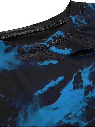 Graphic Oversized Crop Tops for Women Loose Cropped Distressed Tshirt Short-Sleeve Vintage Boxy Tee Shirts in Saudi Arabia