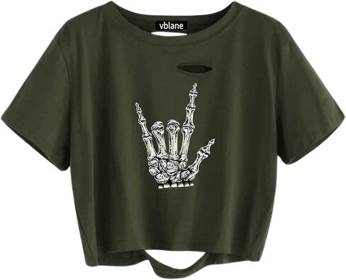 Graphic Oversized Crop Tops for Women Loose Cropped Distressed Tshirt Short-Sleeve Vintage Boxy Tee Shirts in Saudi Arabia
