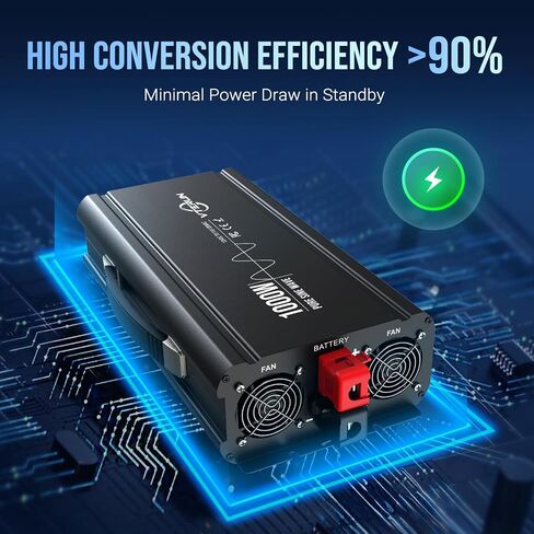 1000W Pure Sine Wave Inverter 12V DC to 110-120V AC Efficient Energy Converter for Home, RV Use with Wireless Remote Control with USB C Ports in Saudi Arabia