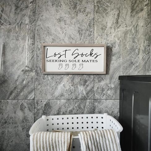 House Laundry Room Decor - Modern Rustic Wall Art Home Decor - Laundry Wash, Dry, Fold, Repeat - Cute and Funny Solid Wood Framed Printed Sign - Clear and Easy to Read - Size 8x17 Inches in Saudi Arabia