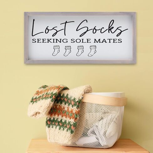 House Laundry Room Decor - Modern Rustic Wall Art Home Decor - Laundry Wash, Dry, Fold, Repeat - Cute and Funny Solid Wood Framed Printed Sign - Clear and Easy to Read - Size 8x17 Inches in Saudi Arabia