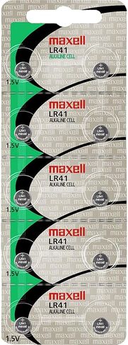 Maxell Batteries LR41 (192 & compla ag3) زر القلوية حجم البطارية و fama على الشريط المسيل للدموع (التهم 10) in Saudi Arabia