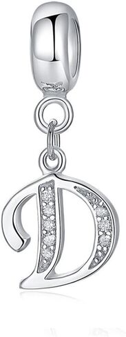 الأبجدية 26 حرفًا من A إلى Z Crown Charm متوافق مع أساور النساء في 925 STERLING SIVAR in Kuwait