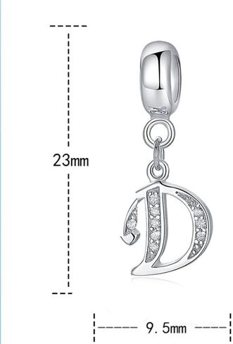 الأبجدية 26 حرفًا من A إلى Z Crown Charm متوافق مع أساور النساء في 925 STERLING SIVAR in Kuwait