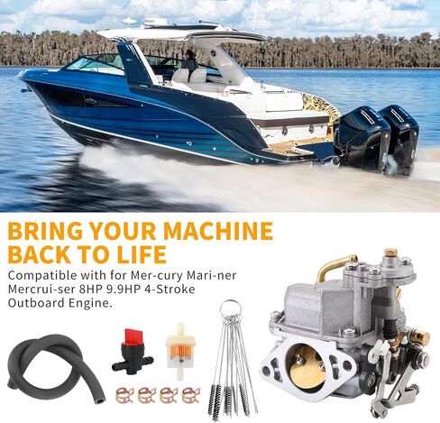 Kipa Carburetor For Mercury Mercruiser Quicksilver 8HP 9.9HP 4-Stroke Outboard Motor 3303-8M0104462 1300-8M0167272 3303-895110T01 in Saudi Arabia