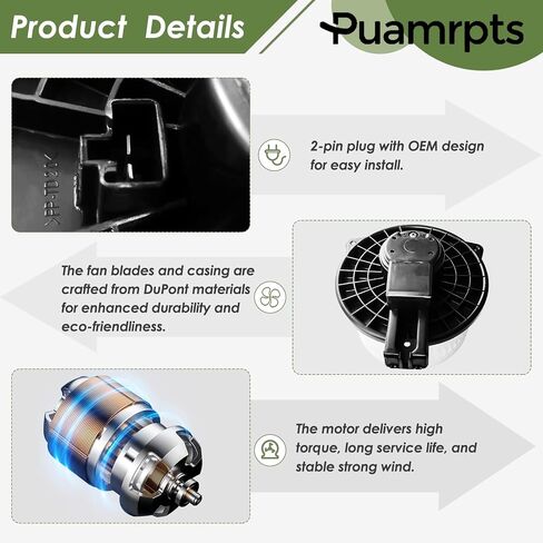 AC Heater Blower Motor - Compatible with Mazda CX-5 2017-2022, Mazda 6 2014-2021, Without ATC (w/o Digital Temp Control) - Motor Fan# GHP961B10, PM4106 in Saudi Arabia