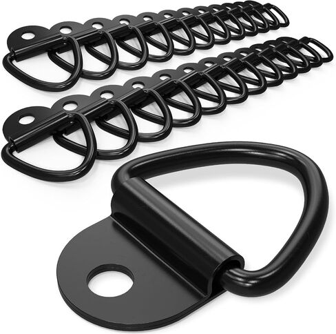 12 PCS V Ring Tie Down Anchors and 12 PCS 3.15" Carabiner Clip, 2" Diameter Steel Tie Down V-Ring Bolt On Trailer Anchor for Cargo, Truck, Warehouse, Boat in Saudi Arabia