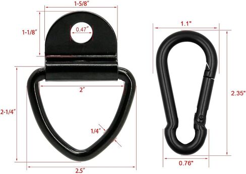 12 PCS V Ring Tie Down Anchors and 12 PCS 3.15" Carabiner Clip, 2" Diameter Steel Tie Down V-Ring Bolt On Trailer Anchor for Cargo, Truck, Warehouse, Boat in Saudi Arabia