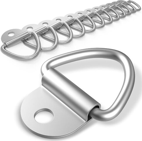 12 PCS V Ring Tie Down Anchors and 12 PCS 3.15" Carabiner Clip, 2" Diameter Steel Tie Down V-Ring Bolt On Trailer Anchor for Cargo, Truck, Warehouse, Boat in Saudi Arabia