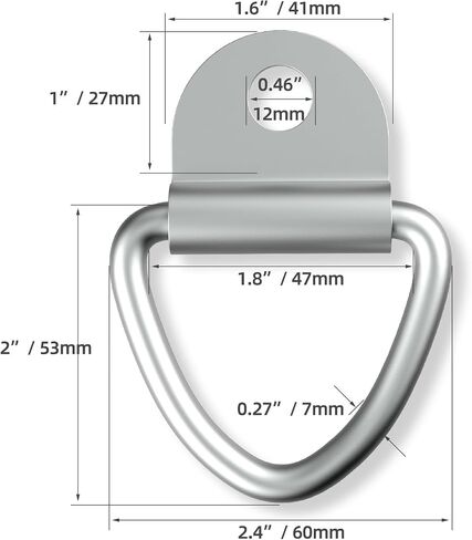 12 PCS V Ring Tie Down Anchors and 12 PCS 3.15" Carabiner Clip, 2" Diameter Steel Tie Down V-Ring Bolt On Trailer Anchor for Cargo, Truck, Warehouse, Boat in Saudi Arabia