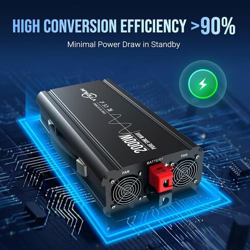 1000W Pure Sine Wave Inverter 12V DC to 110-120V AC Efficient Energy Converter for Home, RV Use with Wireless Remote Control with USB C Ports in Kuwait