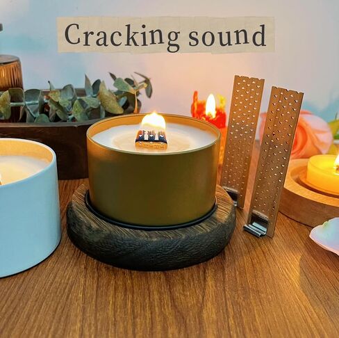 Wide Wooden Wicks for Candle Making 3cm Wide Candle Wicks 5.1 X 1.2 Inch Natural Candle Wood Wicks with Stand Candle Cores for DIY Candle Making Craft（50pcs ）(Use Two Wicks) in Kuwait