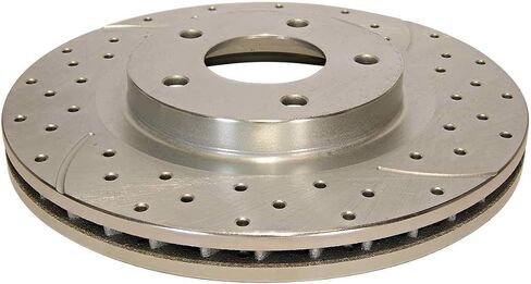 AutoShack Front and Rear Drilled Slotted Brake Rotors Silver Set of 4 Replacement for Chrysler 200 Sebring 2007-2017 Jeep Patriot Compass 2007-2012 Dodge Caliber 2008-2014 Avenger 4WD FWD BRKPKG039077 in Saudi Arabia