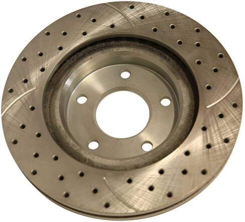 AutoShack Front and Rear Drilled Slotted Brake Rotors Silver Set of 4 Replacement for Chrysler 200 Sebring 2007-2017 Jeep Patriot Compass 2007-2012 Dodge Caliber 2008-2014 Avenger 4WD FWD BRKPKG039077 in Saudi Arabia