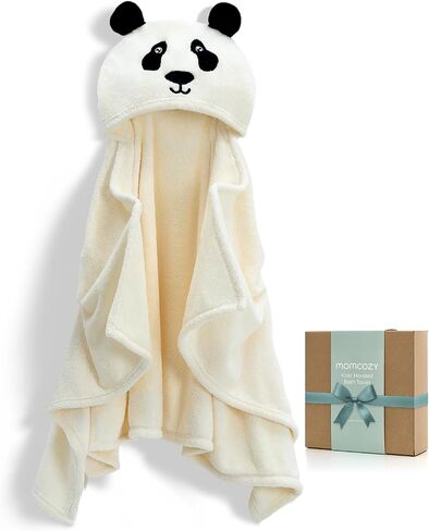Momcozy Baby Hooded Towel,Baby Towel with Hood and Baby Washcloth|Baby Bath Glove, Extremely Soft, Breathable, Suitable for Newborn in Saudi Arabia