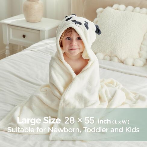 Momcozy Baby Hooded Towel,Baby Towel with Hood and Baby Washcloth|Baby Bath Glove, Extremely Soft, Breathable, Suitable for Newborn in Saudi Arabia