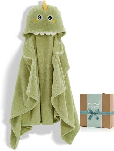 Momcozy Baby Hooded Towel,Baby Towel with Hood and Baby Washcloth|Baby Bath Glove, Extremely Soft, Breathable, Suitable for Newborn in Saudi Arabia