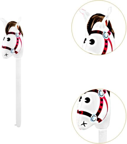 لعبة Dynwave Deflatable Stick Horsehead ، بالون عصا رأس الحصان الجميل لعيد ميلاد الأطفال ، رأس أبيض in Kuwait