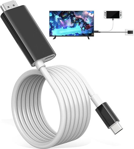 كابل USB C إلى HDMI متوافق مع Nintendo Switch NS/OLED، موصل محول التلفزيون المحمول يحل محل القاعدة الأصلية لنسخ شاشة التلفزيون، مناسب للسفر، كابل تحويل 4K HD in Saudi Arabia