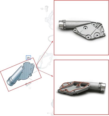 06E121168 06E121168B Upgrade Aluminum Coolant Hose Flange Compatible with Audi A4 A5 A6 A7 A8 Q5 2.4L 3.2L in Saudi Arabia