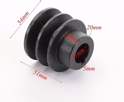 20mm Double V Belt Pulley for Gas Engine, Double Groove Shaft Pulley Cast Iron V Pulley Compatible with 168F 170F GX160 GX200 GX120 GX110 7HP Go Kart ATV Engines, Heavy-Duty Split Pulley in Saudi Arabia