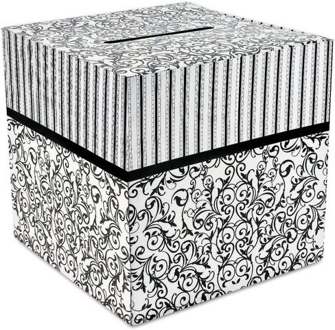 Fun Express - Black & White Design Card Box for Wedding - Party Supplies - Containers & Boxes - Paper Boxes - Wedding - 1 Piece in Saudi Arabia