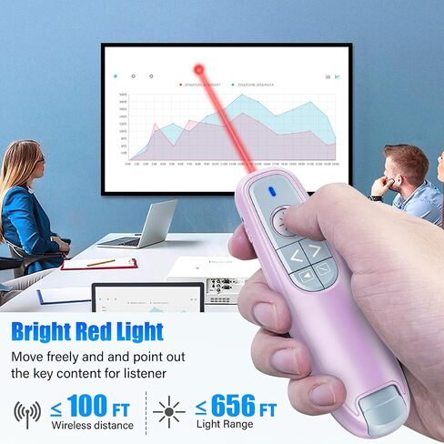 Presentation Clicker Wireless Presenter Remote Clicker, USB C PowerPoint Clicker for Presentation with Laser Pointer, RF 2.4GHz Computer Pointer Clicker Slide Advancer for Google Slides,Mac,Laptop in Saudi Arabia