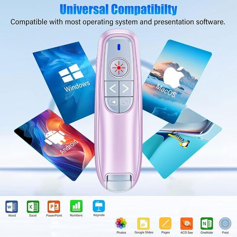 Presentation Clicker Wireless Presenter Remote Clicker, USB C PowerPoint Clicker for Presentation with Laser Pointer, RF 2.4GHz Computer Pointer Clicker Slide Advancer for Google Slides,Mac,Laptop in Saudi Arabia