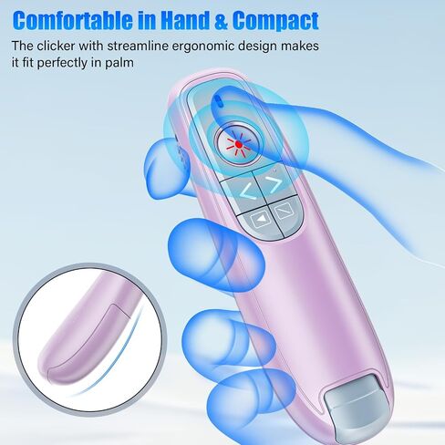 Presentation Clicker Wireless Presenter Remote Clicker, USB C PowerPoint Clicker for Presentation with Laser Pointer, RF 2.4GHz Computer Pointer Clicker Slide Advancer for Google Slides,Mac,Laptop in Saudi Arabia
