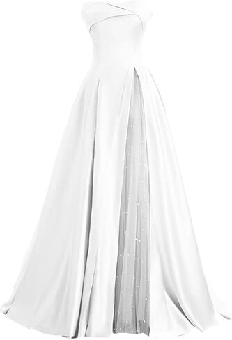 Zswwyibo brandless blit ball obrods pearl satin ball ball dresses party virts in Kuwait