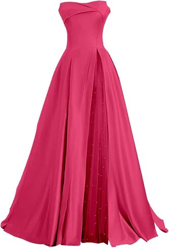 Zswwyibo brandless blit ball obrods pearl satin ball ball dresses party virts in Kuwait